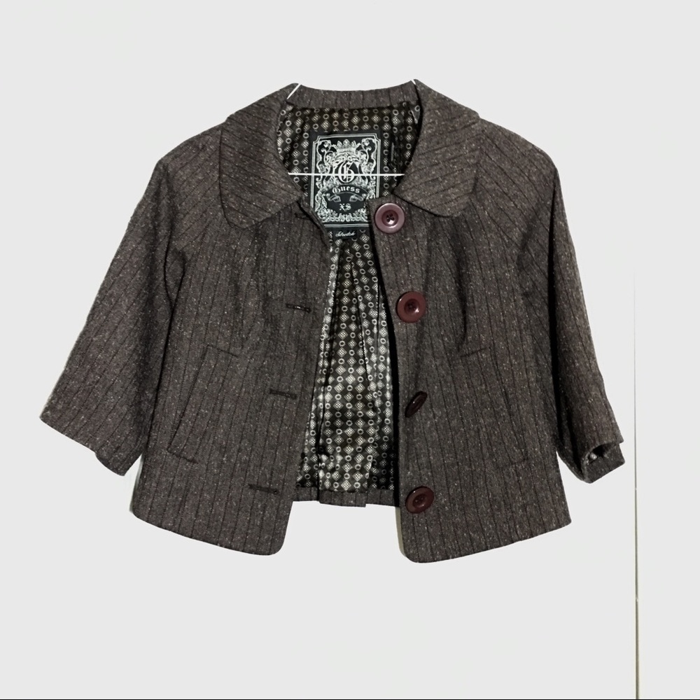 G by Guess XS lined wool blazer w/ large buttons